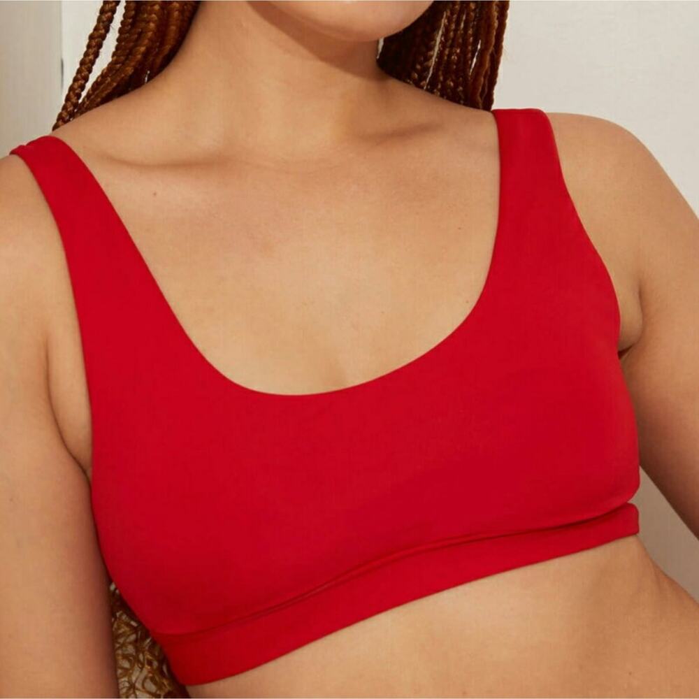 Andie Ventura Top Bikini Cherry Red Sporty Swim XS New